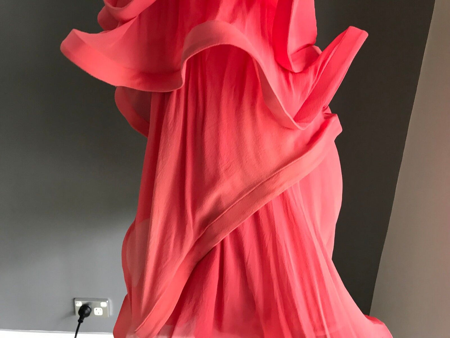 Hens BridesMaid ROSE NOIR Silk Mini Dress Coral Red Wired Costume Size 8 10 NEW