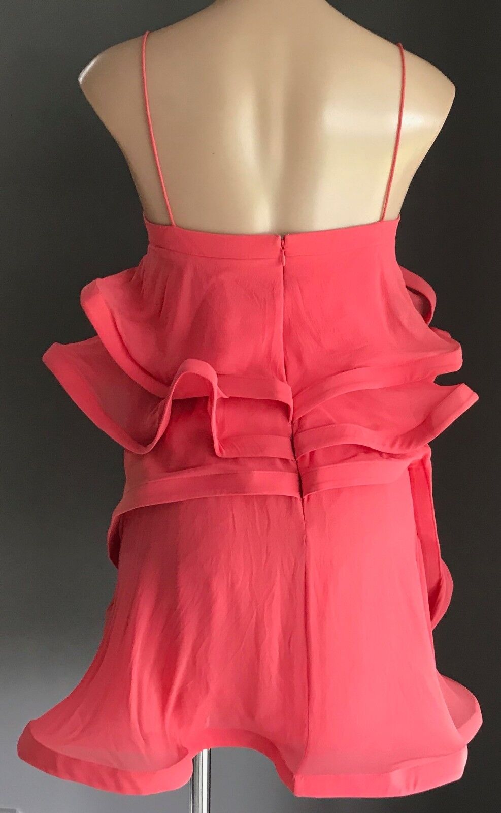 Hens BridesMaid ROSE NOIR Silk Mini Dress Coral Red Wired Costume Size 8 10 NEW