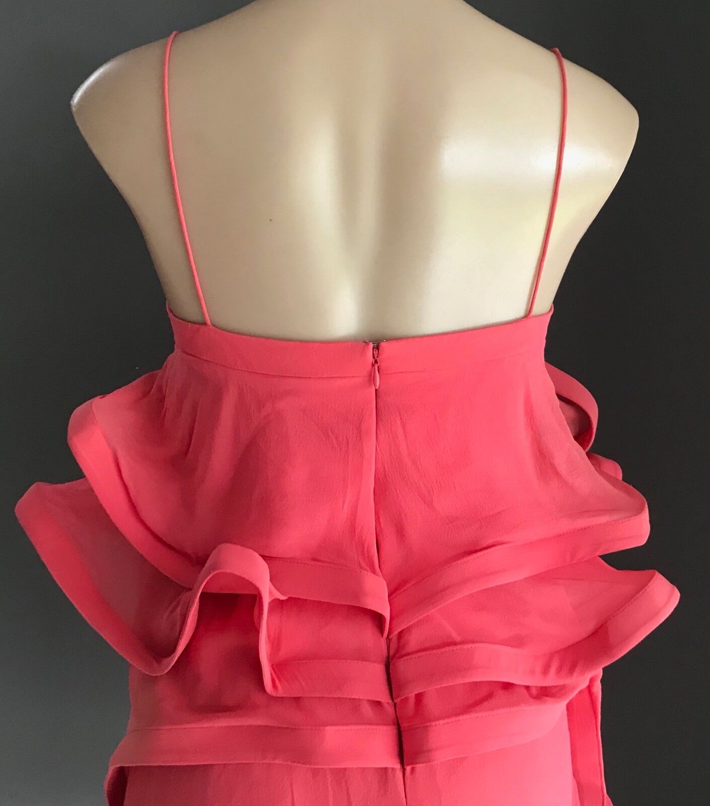 Hens BridesMaid ROSE NOIR Silk Mini Dress Coral Red Wired Costume Size 8 10 NEW