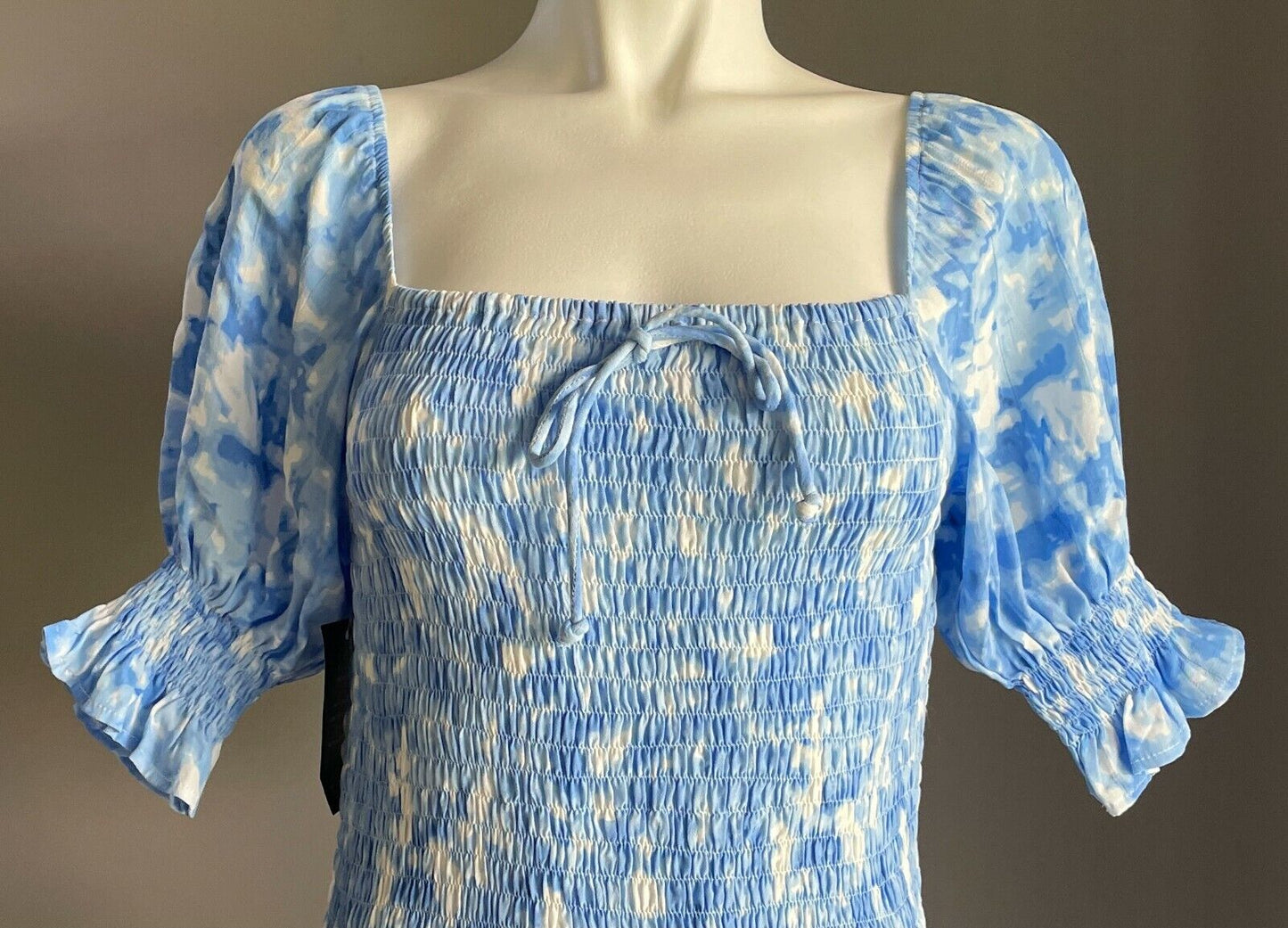 FAITHFULL THE BRAND "Magnolia" Mini Dress Shirred Tie Dyed Size 6 AU 8 10 NEW
