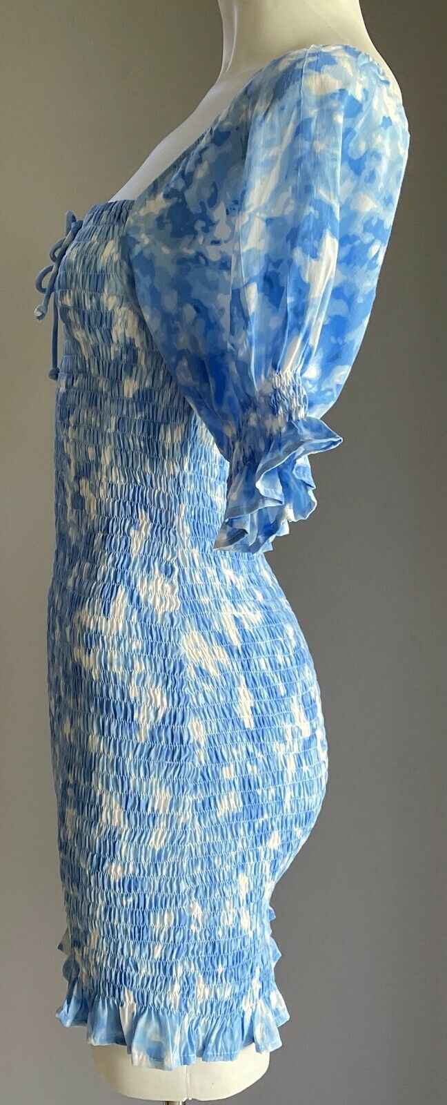 FAITHFULL THE BRAND "Magnolia" Mini Dress Shirred Tie Dyed Size 6 AU 8 10 NEW
