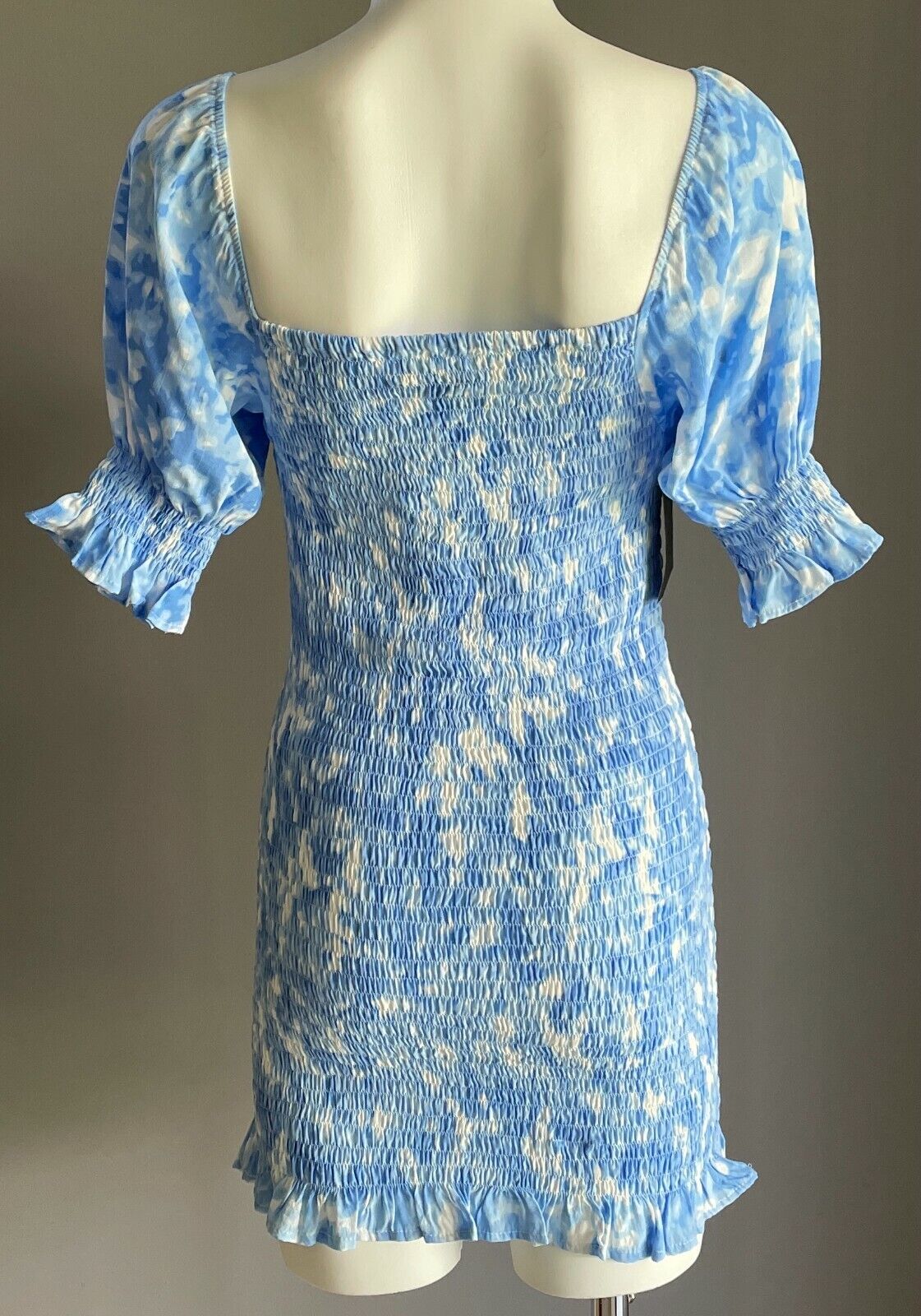 FAITHFULL THE BRAND "Magnolia" Mini Dress Shirred Tie Dyed Size 6 AU 8 10 NEW