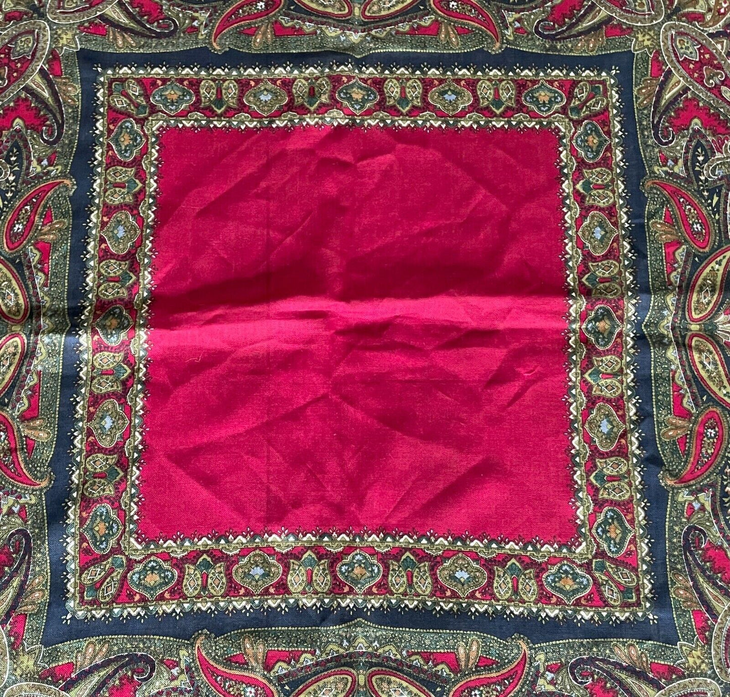 Square Neck SCARF Navy Burgundy Multi Colour Paisley Large Shawl Wrap NEW