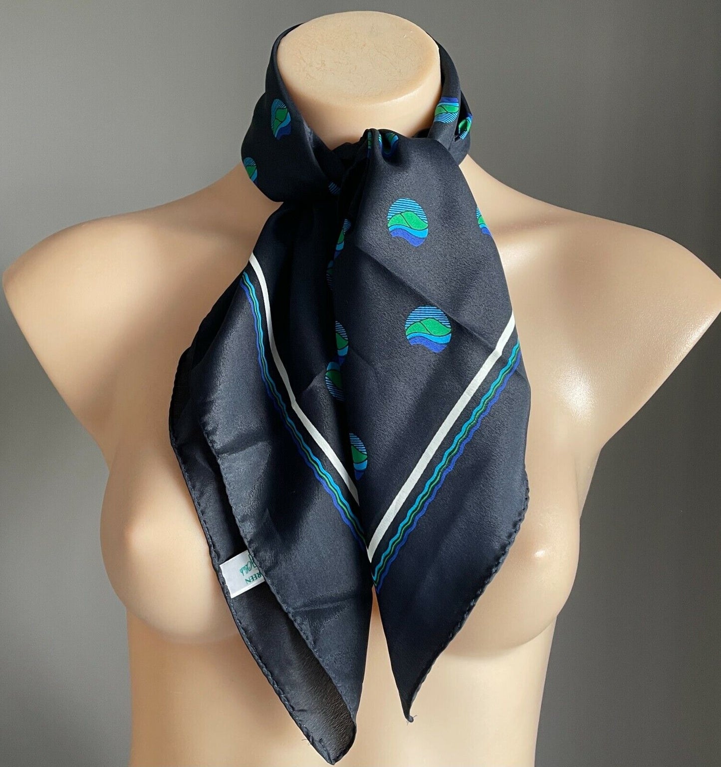 HOLLYGREEN Neck SCARF Neckerchief Square Corporate & Club Black Blue Green NEW