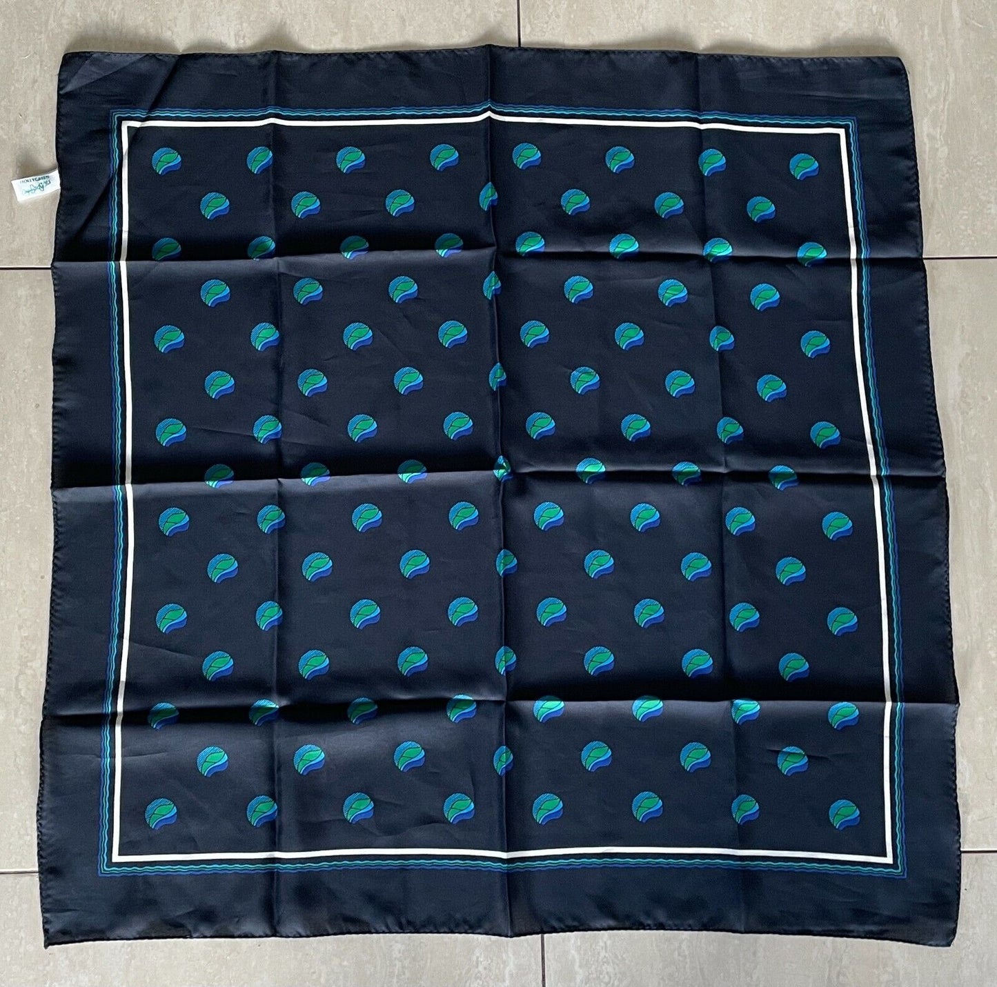 HOLLYGREEN Neck SCARF Neckerchief Square Corporate & Club Black Blue Green NEW