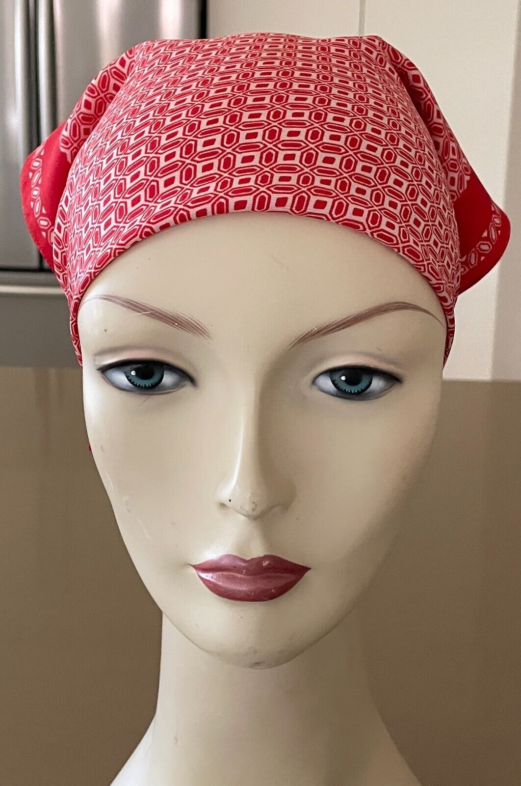 Neck SCARF Neckerchief Square Rockabilly Red White Foulard  Pin Up Bandana NEW