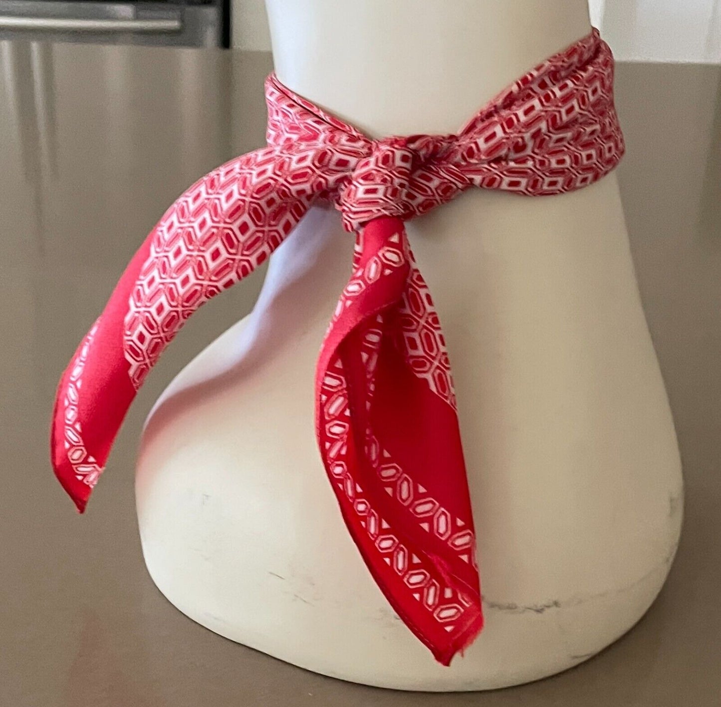 Neck SCARF Neckerchief Square Rockabilly Red White Foulard  Pin Up Bandana NEW