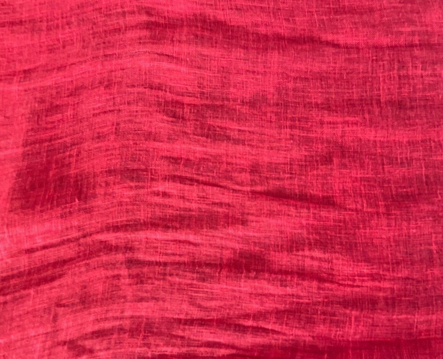 Neck SCARF  Red Lightweight Semi Sheer Shawl Rectangle Fringe Trim 61 x 208cm