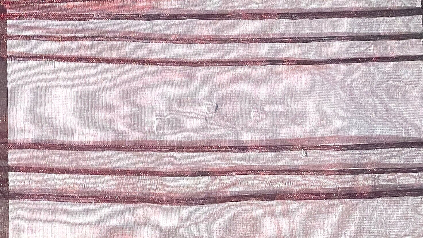 Neck SCARF Burgundy Iridescent Textured Organza Shawl Rectangle Crease Pleated