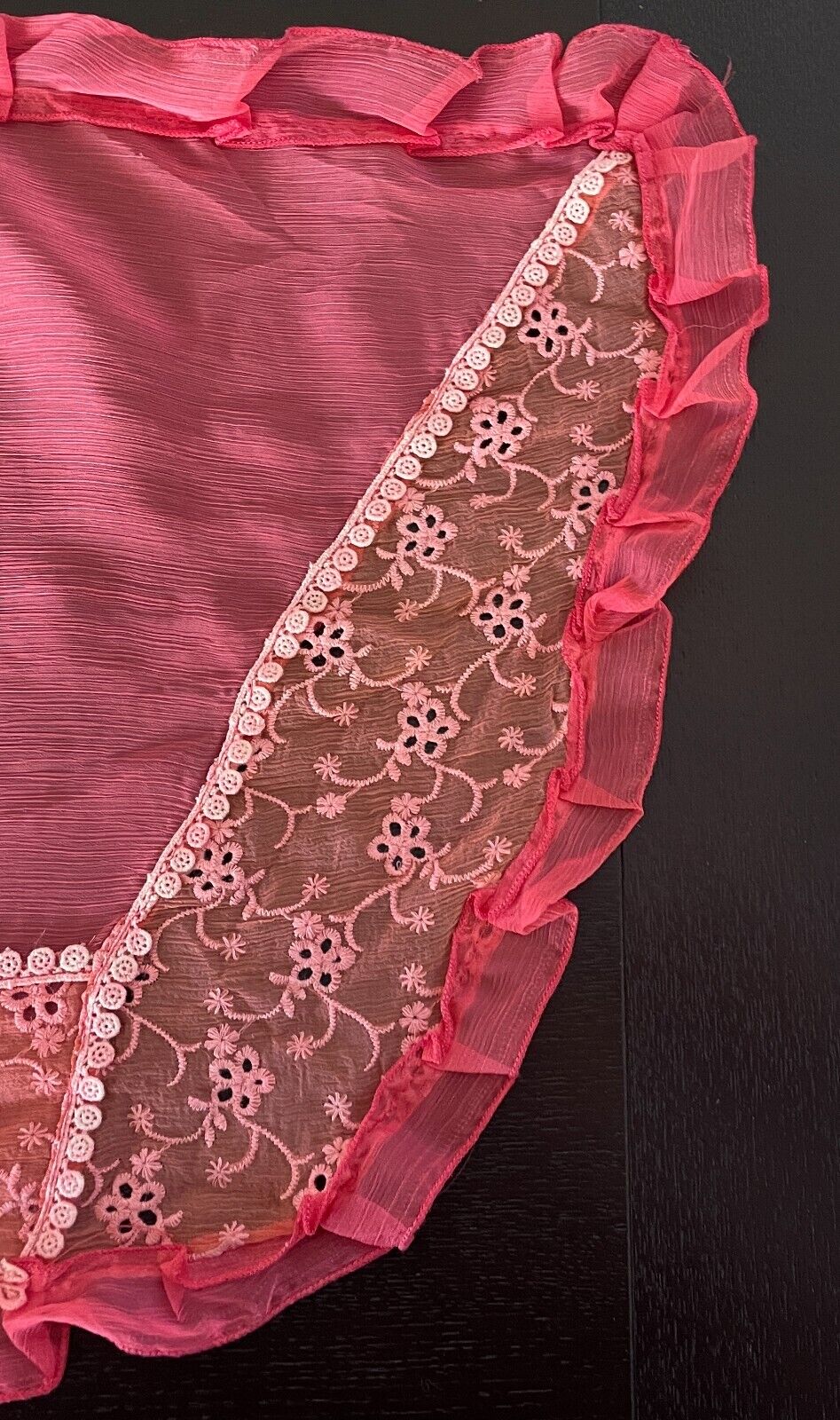 Neck SCARF MANLIWEISHA Semi Sheer Coral Shawl Rectangle Ruffle Broderie Anglaise