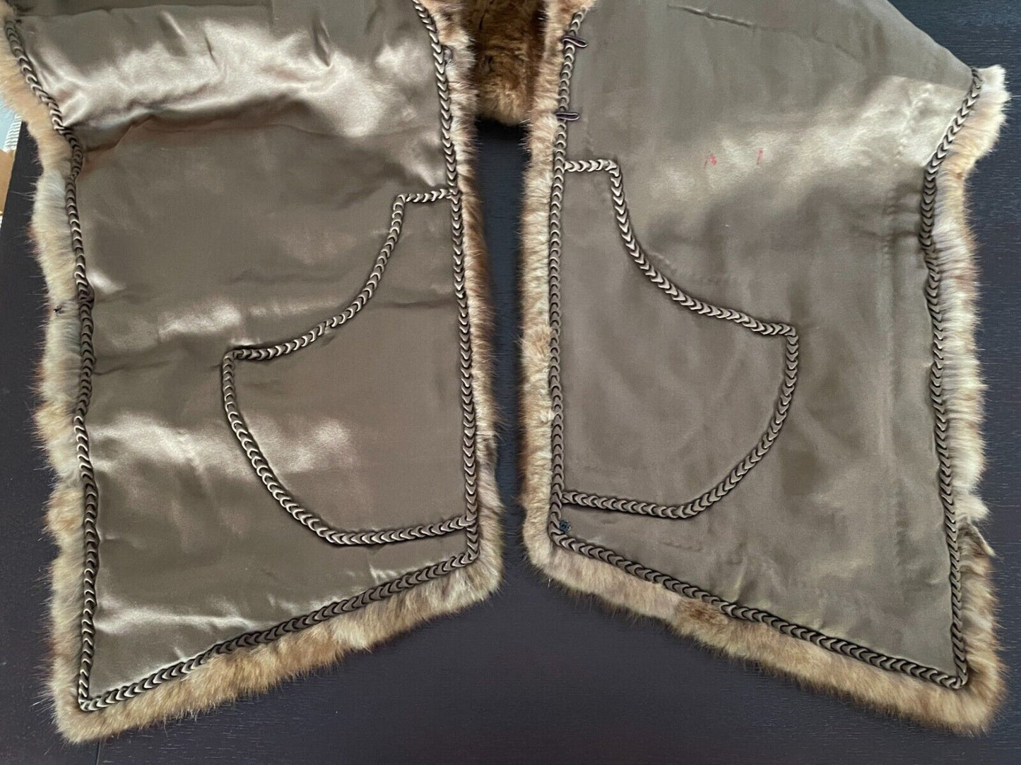 Real Fur Stole GLAMOUR PUSS Brown Shawl Wrap Size 10  16 (Rabbit Fox ?) Vintage