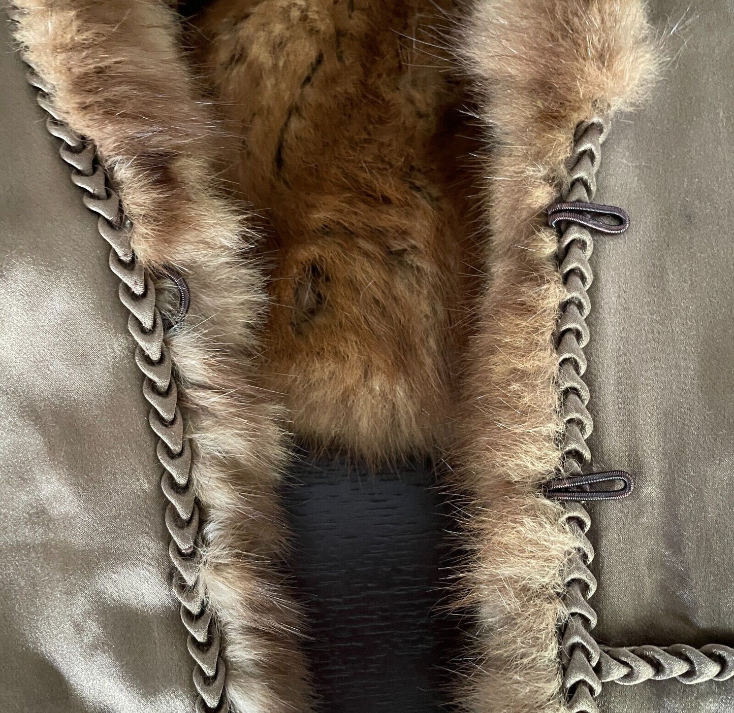 Real Fur Stole GLAMOUR PUSS Brown Shawl Wrap Size 10  16 (Rabbit Fox ?) Vintage