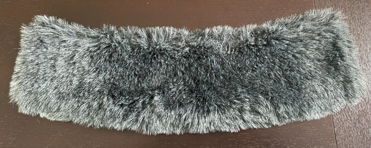 Vintage Faux FUR COLLAR Grey Wrap NO Fastenings Lined14cm W x 48cm L Scarf