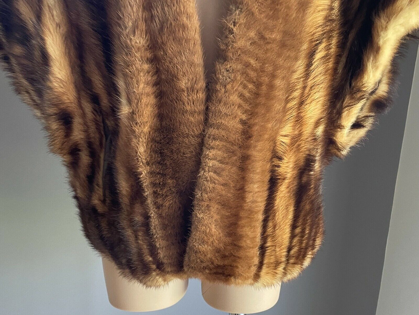 Vintage PELLICCERIA CRISTINA FUR COAT Gillet Jacket  Size 18 Rabbit Fox? Shawl