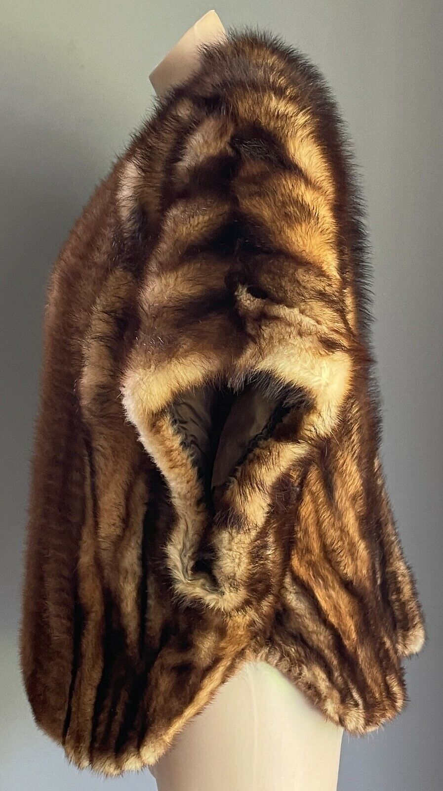 Vintage PELLICCERIA CRISTINA FUR COAT Gillet Jacket  Size 18 Rabbit Fox? Shawl