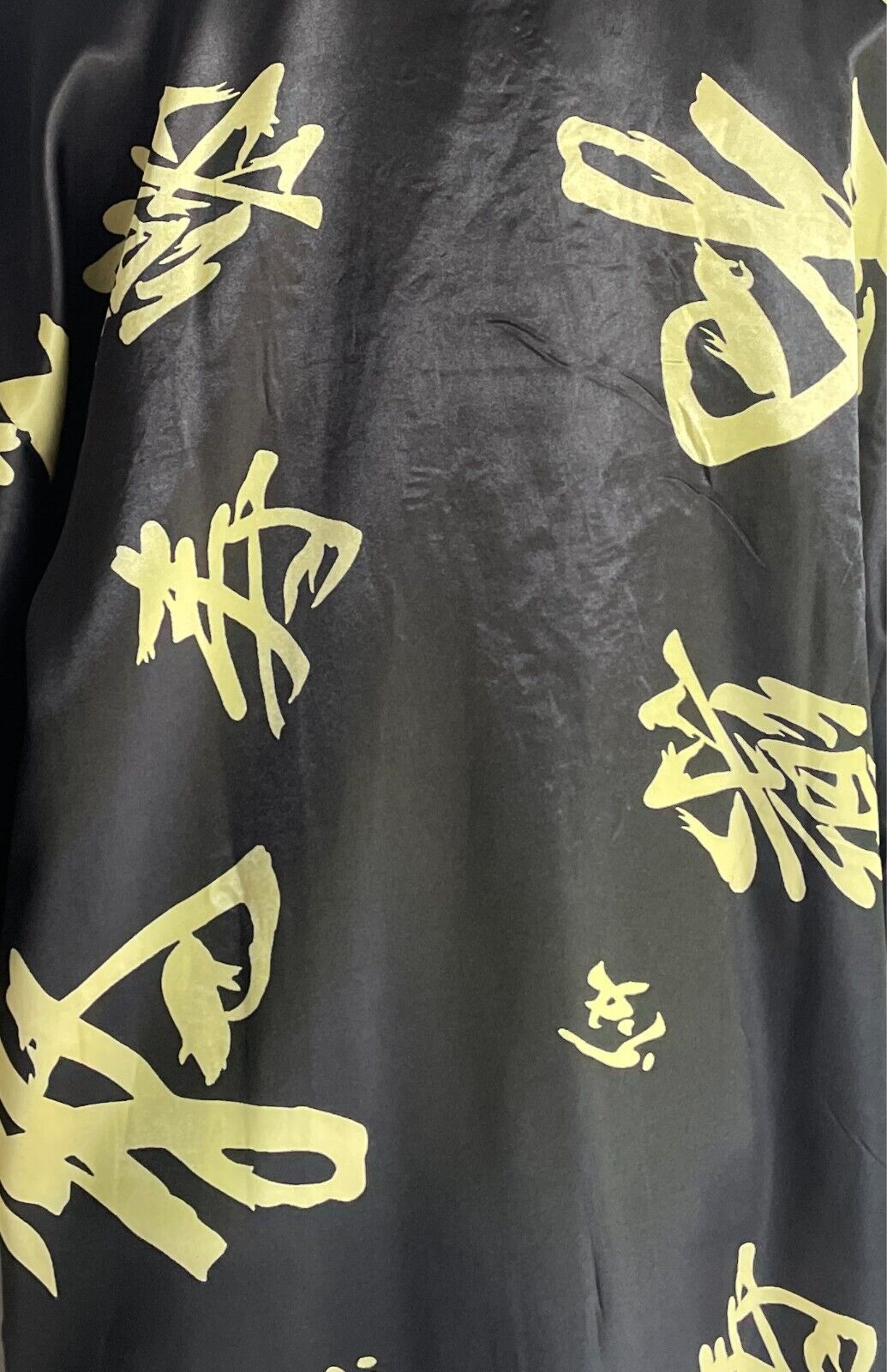 KIMONO Robe Reversible Black Gold Blue Dragon Print Size M Short SleevesOriental