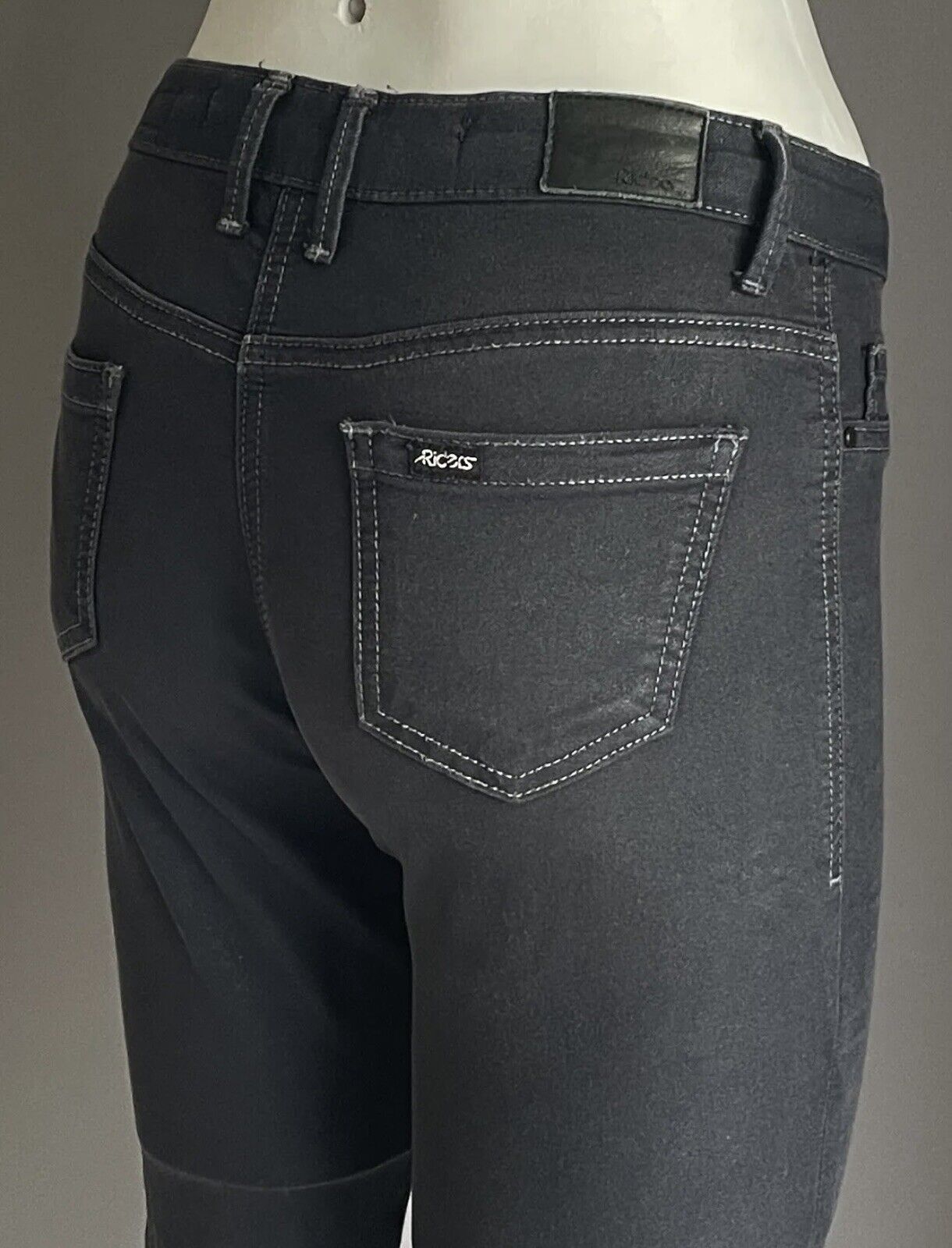 RIDERS by LEE Jeans Mid Rise Super Skinny Leg Black Denim Jeans Ladies Size 8