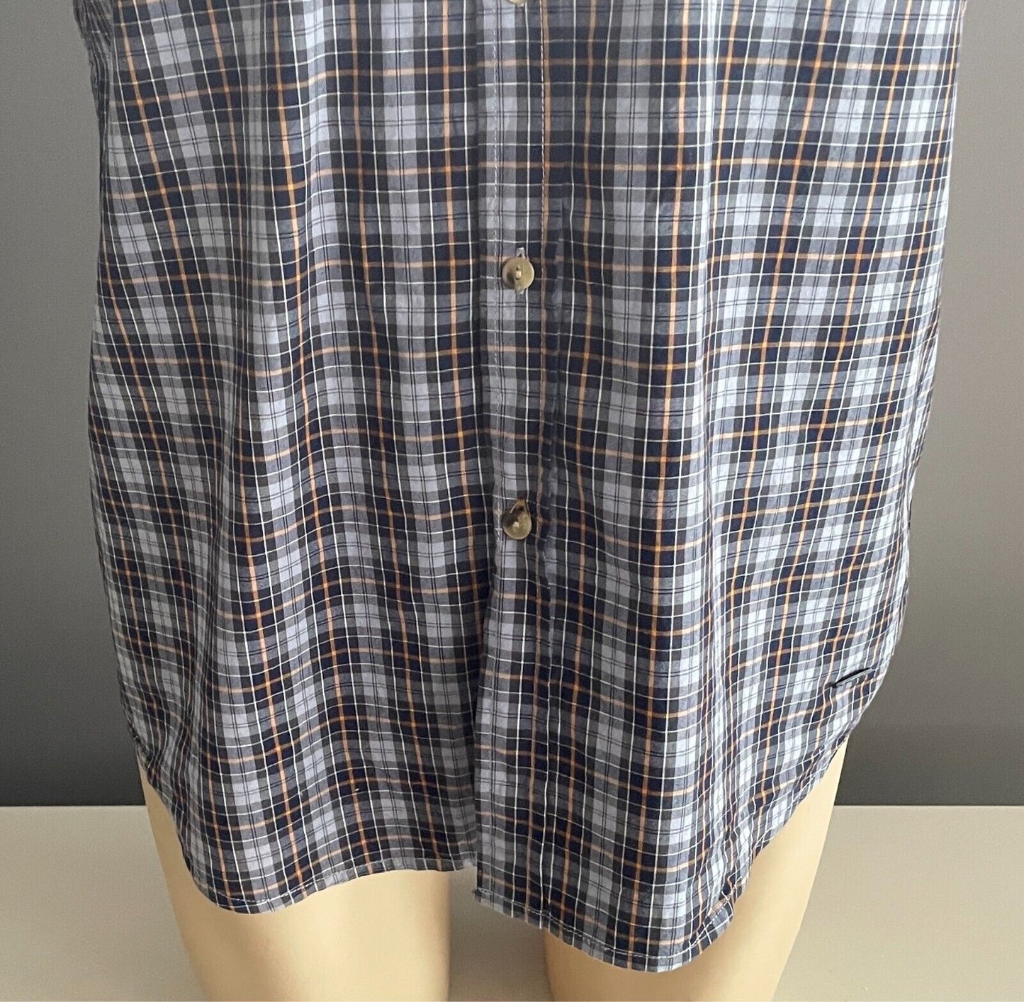 Mens LEE COOPER Shirt Short Sleeve Check Size M Button Front Regular Fit Cotton
