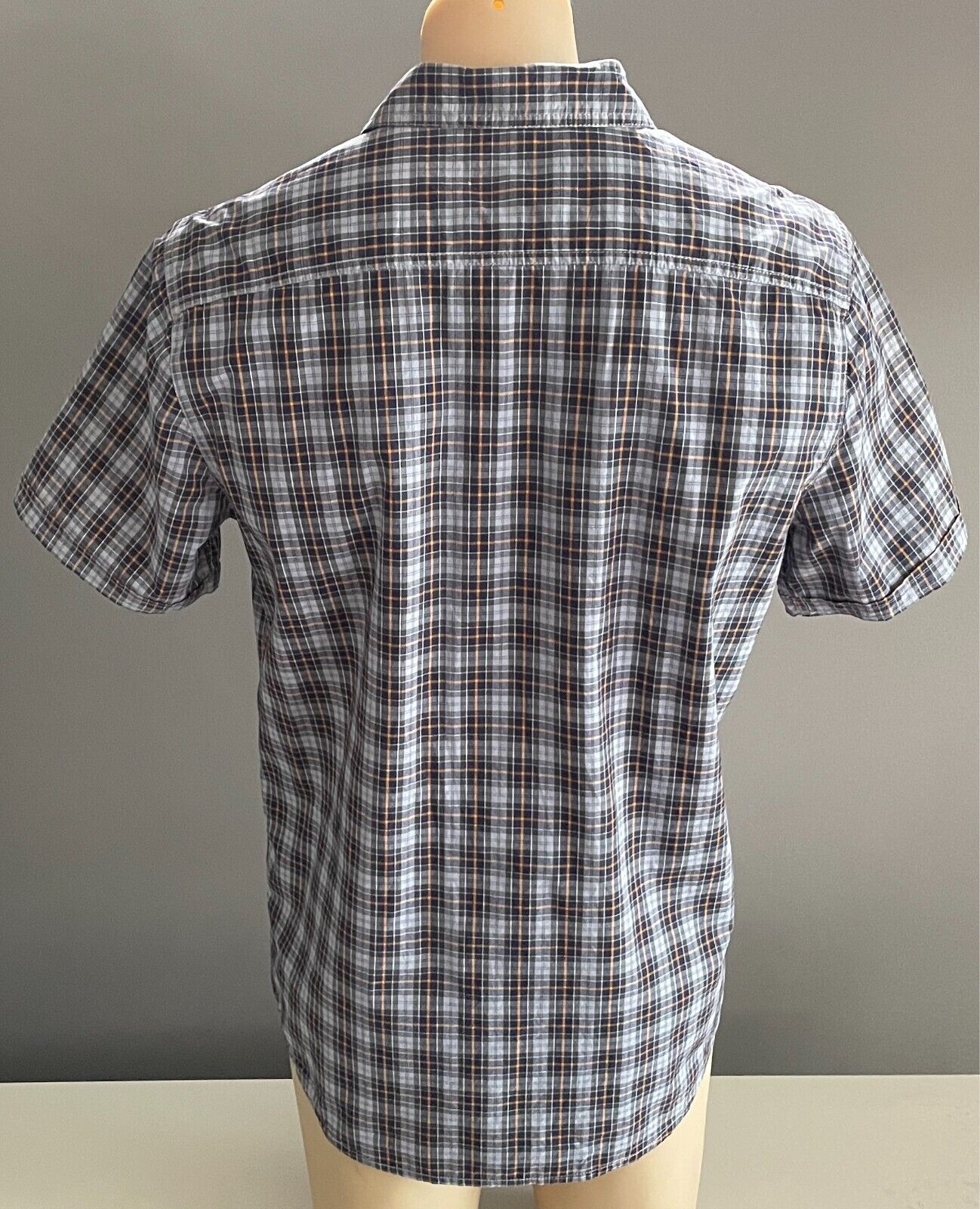 Mens LEE COOPER Shirt Short Sleeve Check Size M Button Front Regular Fit Cotton