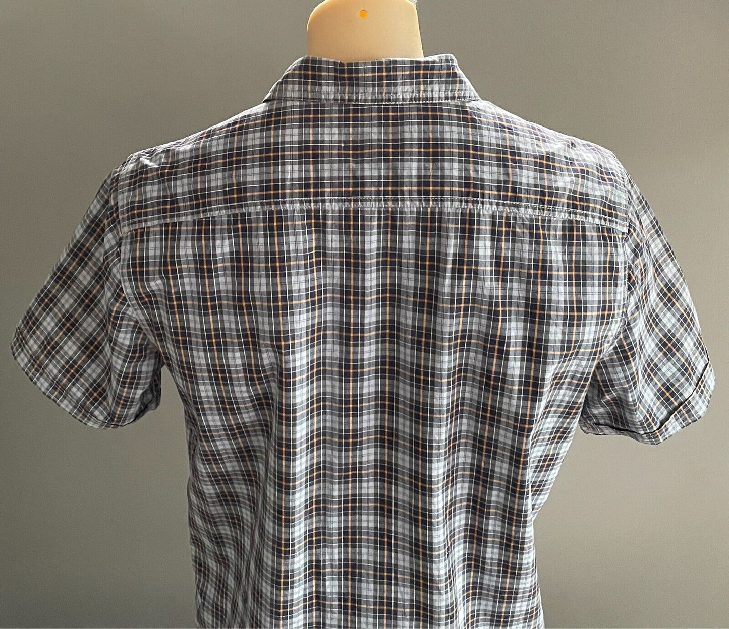 Mens LEE COOPER Shirt Short Sleeve Check Size M Button Front Regular Fit Cotton