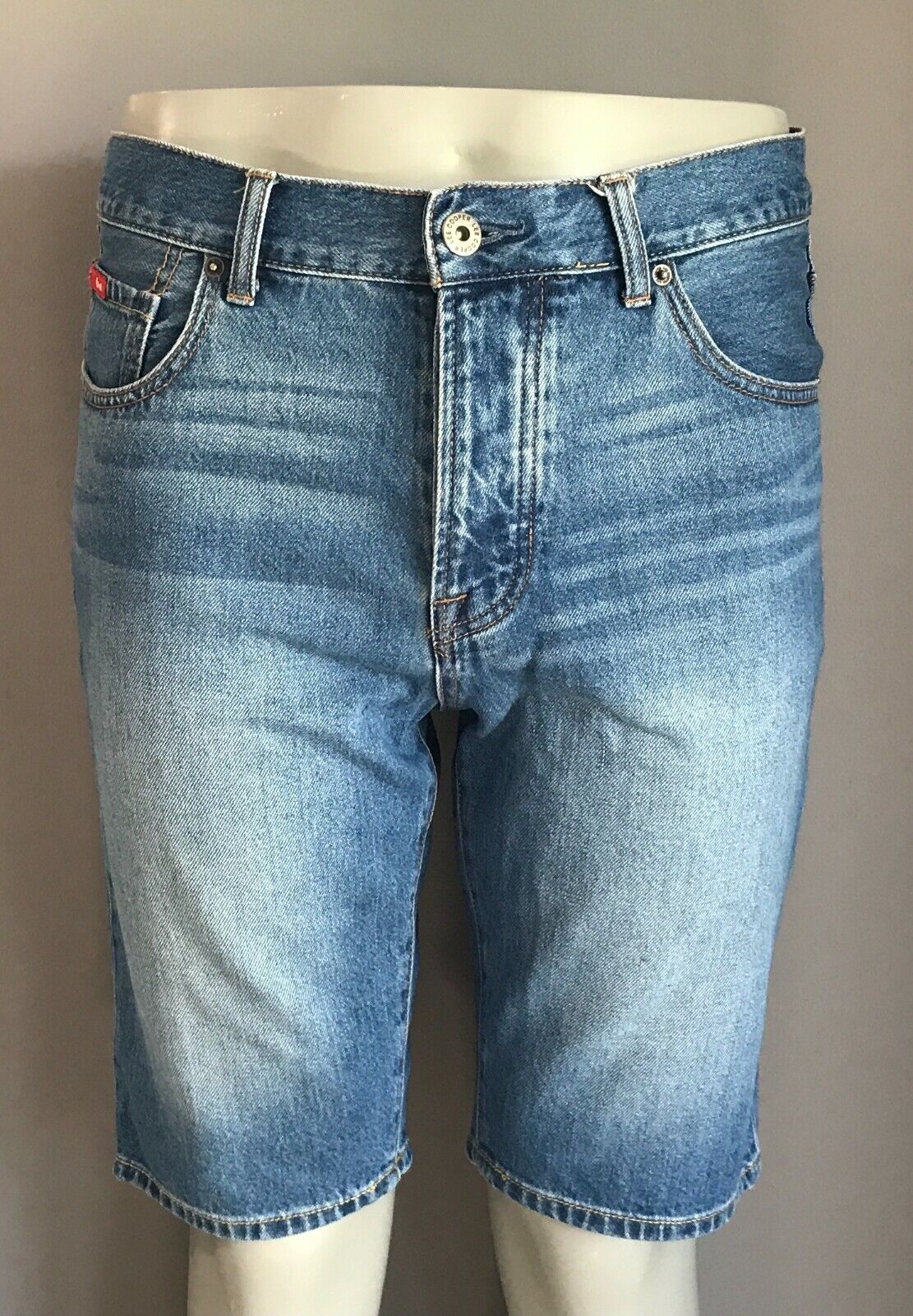 Denim Shorts LEE COOPER "Norris" Jeans Blue Slim Short Pants Button Fly Size 34