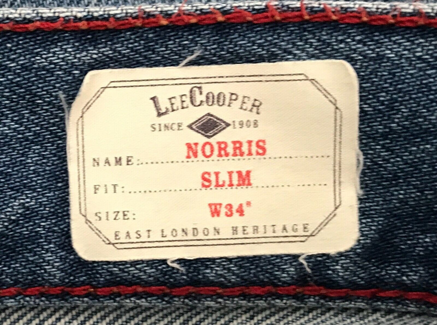 Denim Shorts LEE COOPER "Norris" Jeans Blue Slim Short Pants Button Fly Size 34