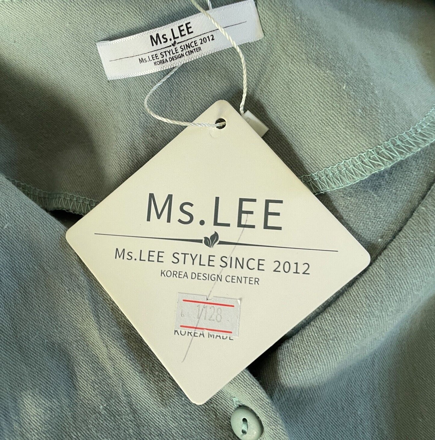 Ms LEE Midi Dress Sage Green V-Neck 3/4 Sleeve Shift Plus Size 20 - 22