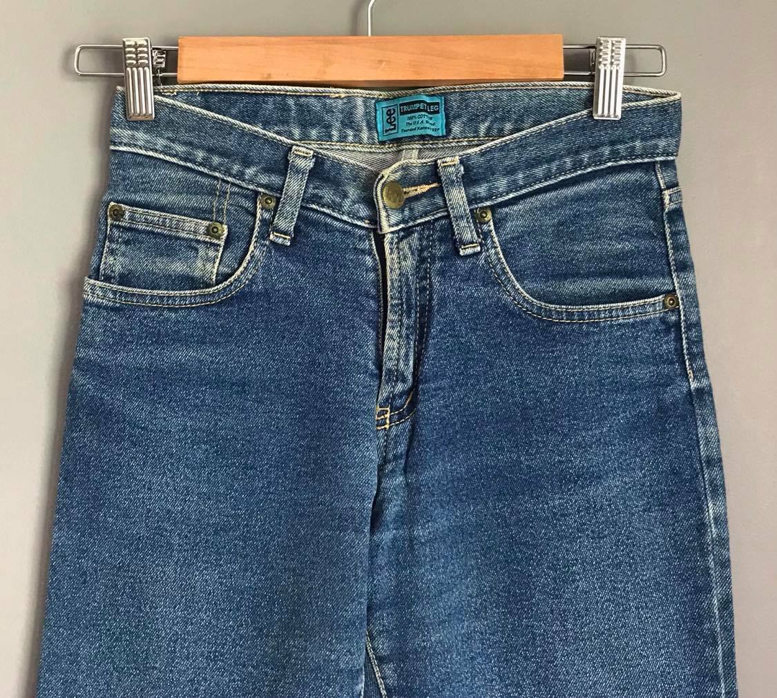Vintage LEE Trumpet Leg Jeans Blue Denim Ladies Size 7 Australia