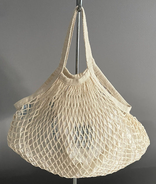 Shopper String Bag Cream Cotton Crochet Eco Friendly Save the Planet 37cm
