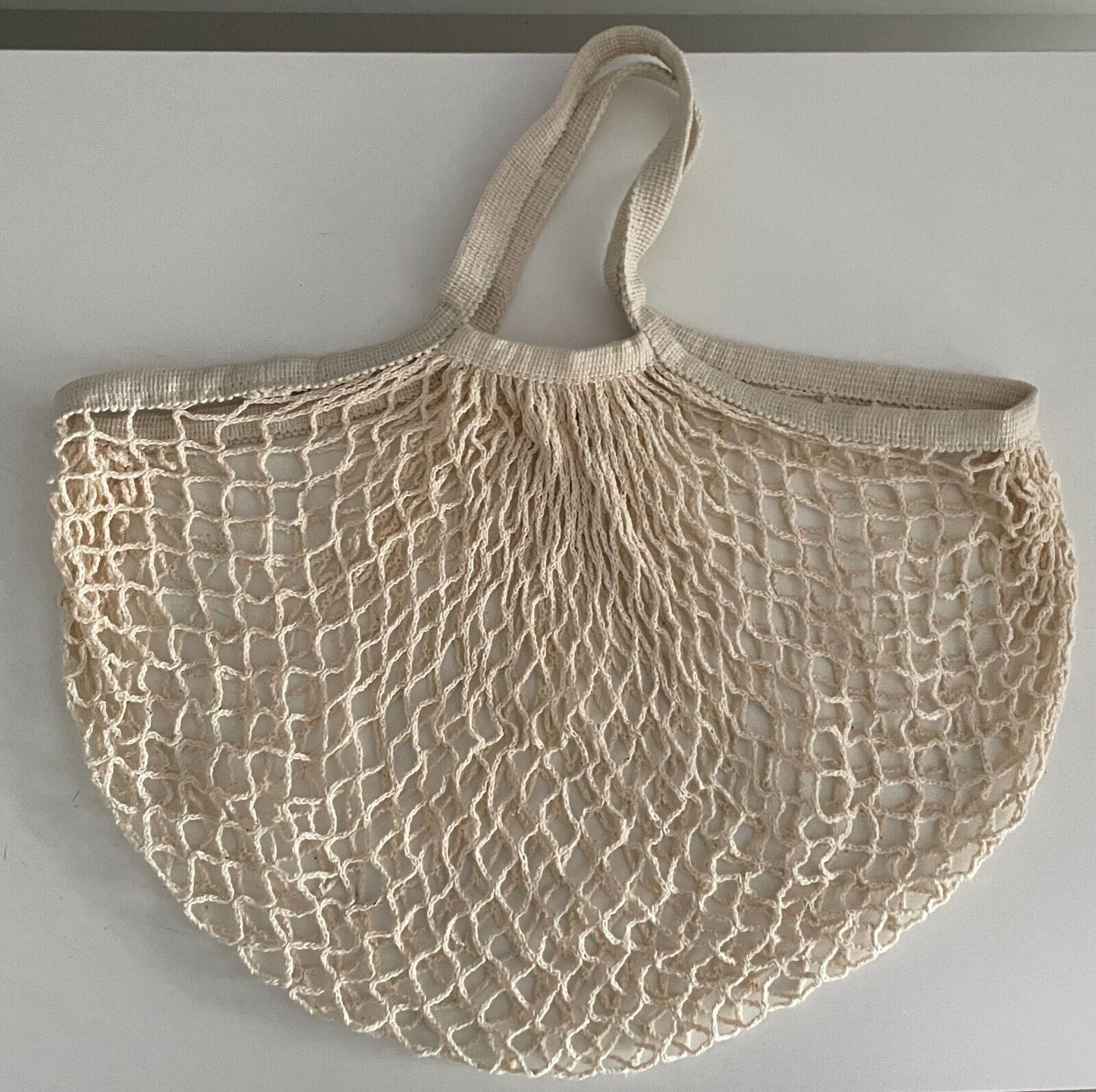 Shopper String Bag Cream Cotton Crochet Eco Friendly Save the Planet 37cm