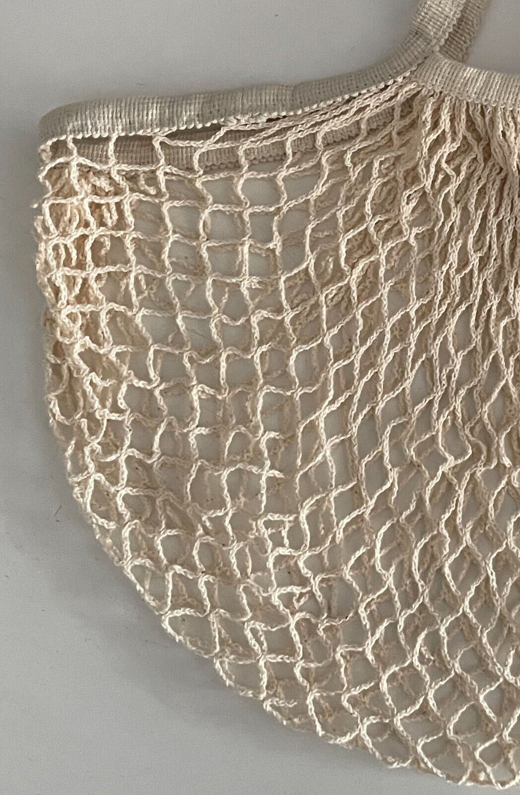 Shopper String Bag Cream Cotton Crochet Eco Friendly Save the Planet 37cm