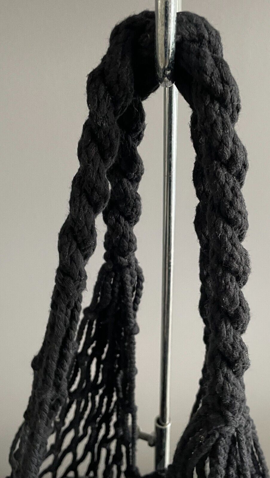 String Bag Black  Shopper Shoulder Tote Cotton Macrame Eco Save the Planet