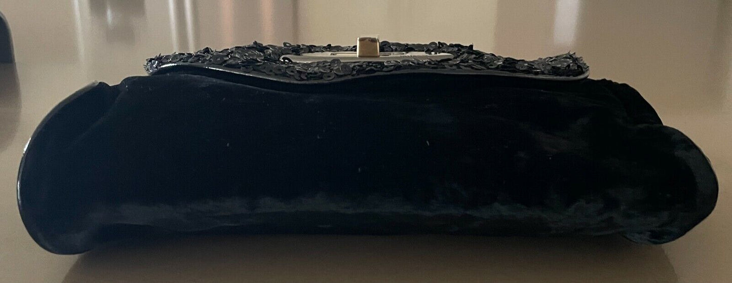 MIMCO Black Shoulder Bag Velvet & Sequins Handbag Cross Body Clutch Purse