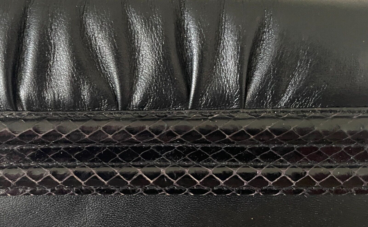 Vintage 1970s SHILTON International Leather Shoulder Bag Black Envelope Clutch
