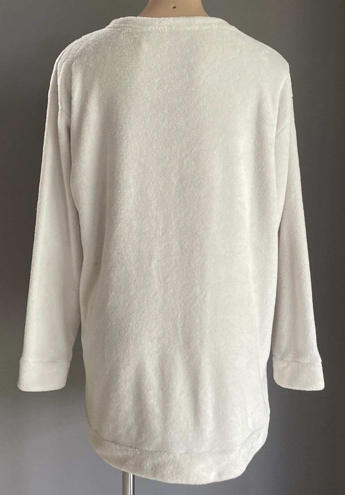 DISNEY Mickey Mouse Fluffy Jumper Dove Grey  Black Polar Fleece L/Sleeve 16 18