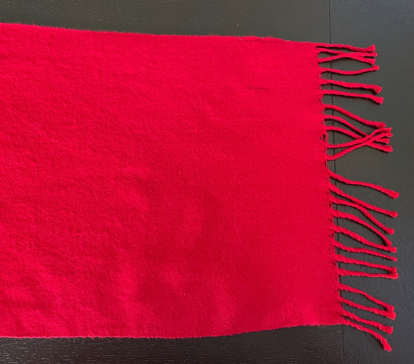Knit Neck SCARF SAVANNAH Red Acrylic Wrap Rectangle Shape 30.5 x 155cm Fringed