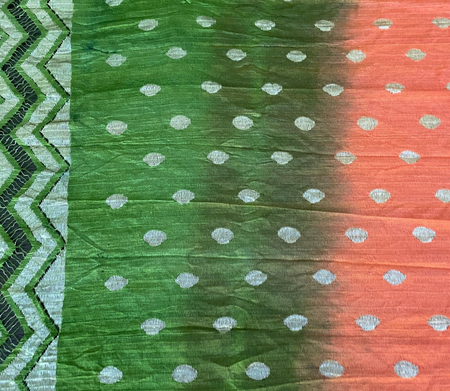 Neck SCARF Fringed Orange Cerise Khaki Gold Zig Zag Polka Dot Rectangle Stunning