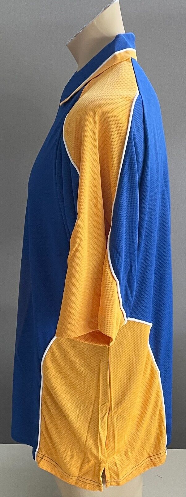LW REID LWR Polo Shirt Royal Blue Yellow Short Sleeve Mens 24 3XL Chest 115cm
