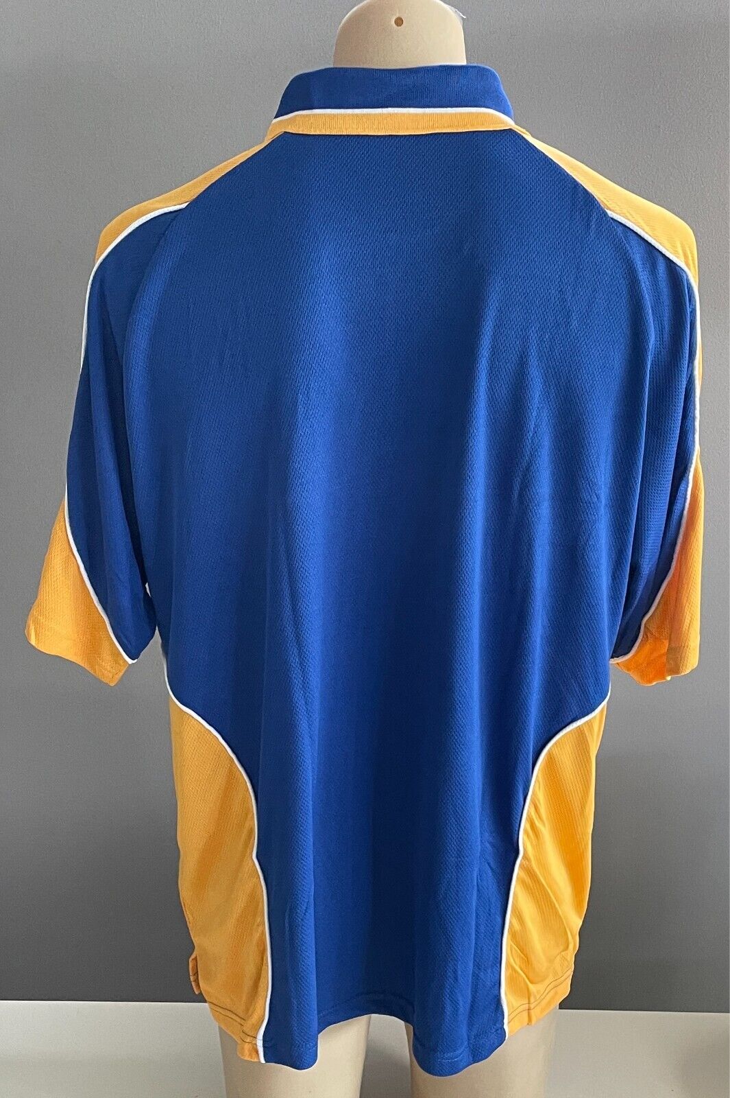 LW REID LWR Polo Shirt Royal Blue Yellow Short Sleeve Mens 24 3XL Chest 115cm