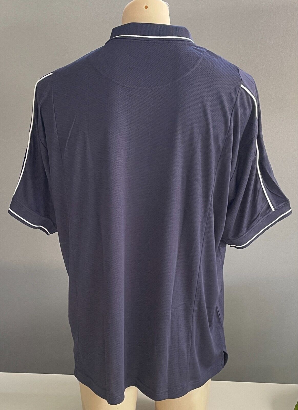 LW REID LWR Polo Shirt Dark Navy White Short Sleeve Size 24 3XL Chest 115cm NEW