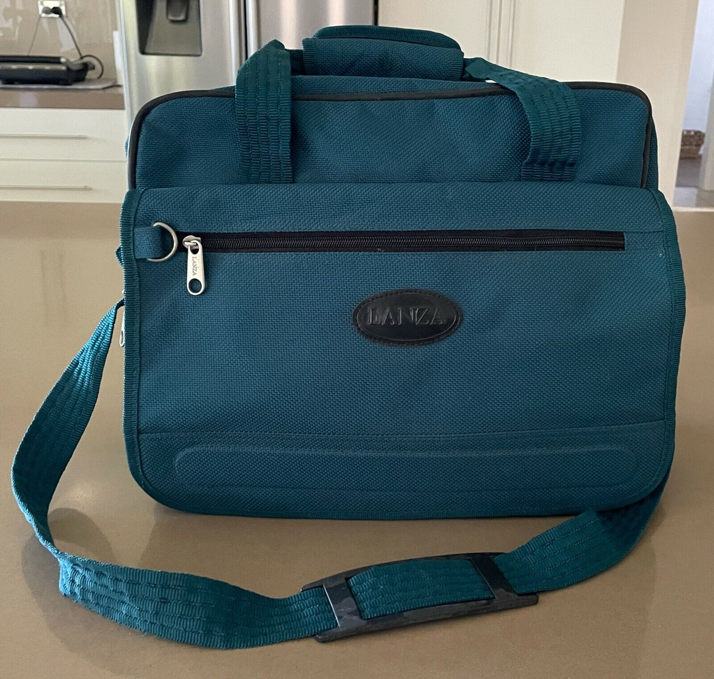 Vintage LANZA Cabin Bag Heritage Green Canvas Travel Overnight w Shoulder Strap
