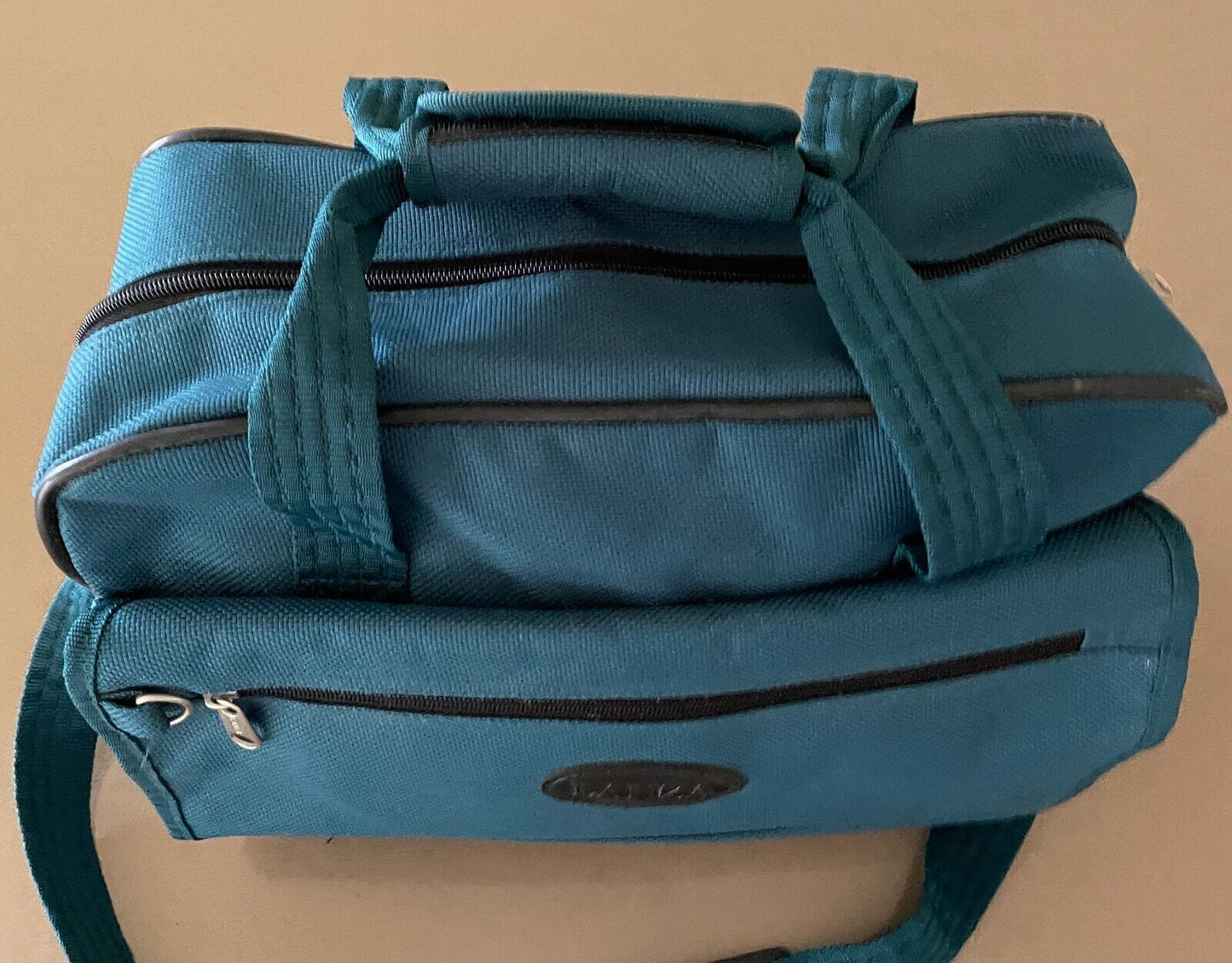 Vintage LANZA Cabin Bag Heritage Green Canvas Travel Overnight w Shoulder Strap