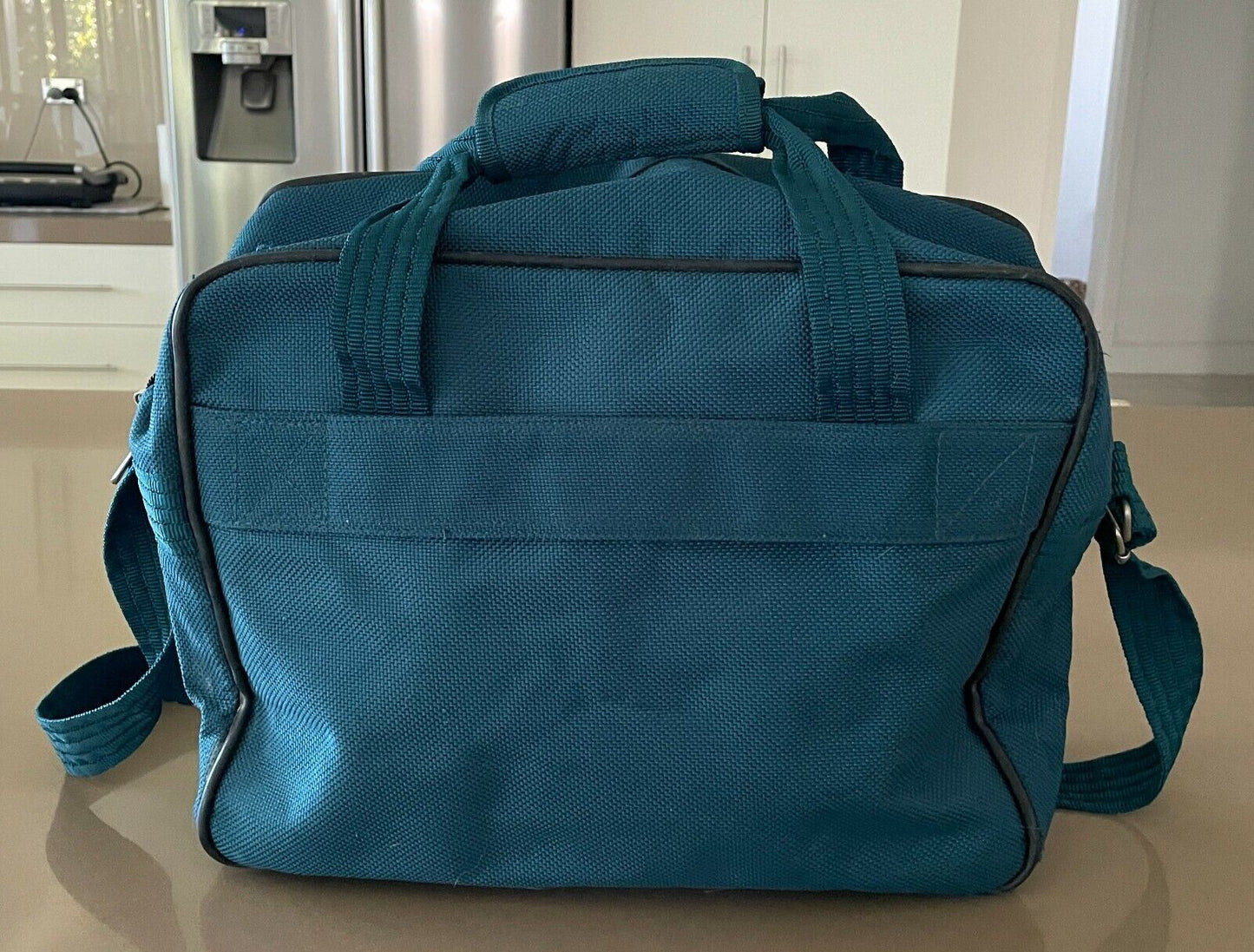 Vintage LANZA Cabin Bag Heritage Green Canvas Travel Overnight w Shoulder Strap