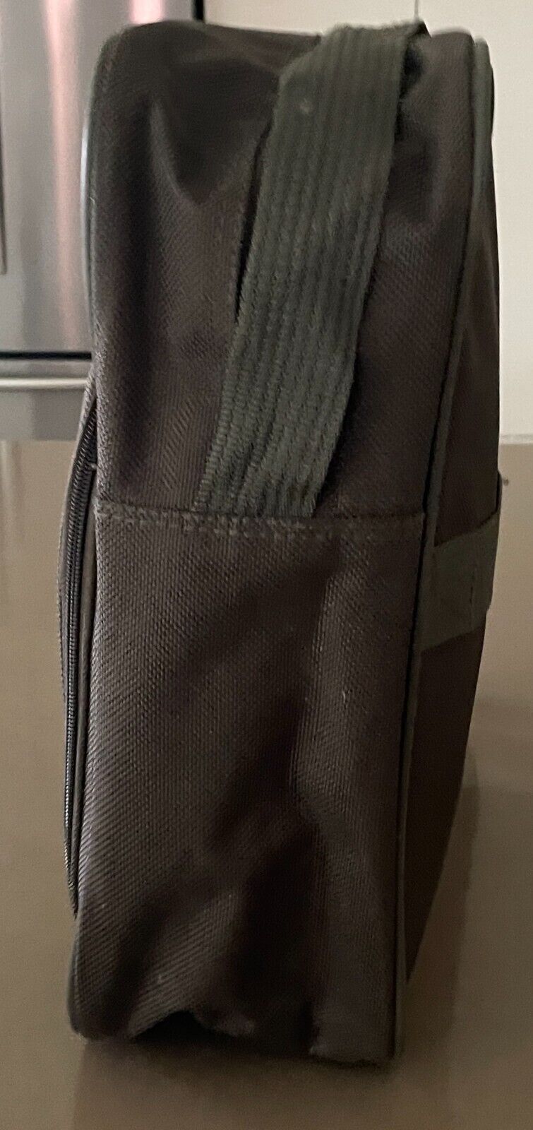 CABIN BAG Khaki Green Nylon Travel Overnight w Shoulder Strap Oblong Shape