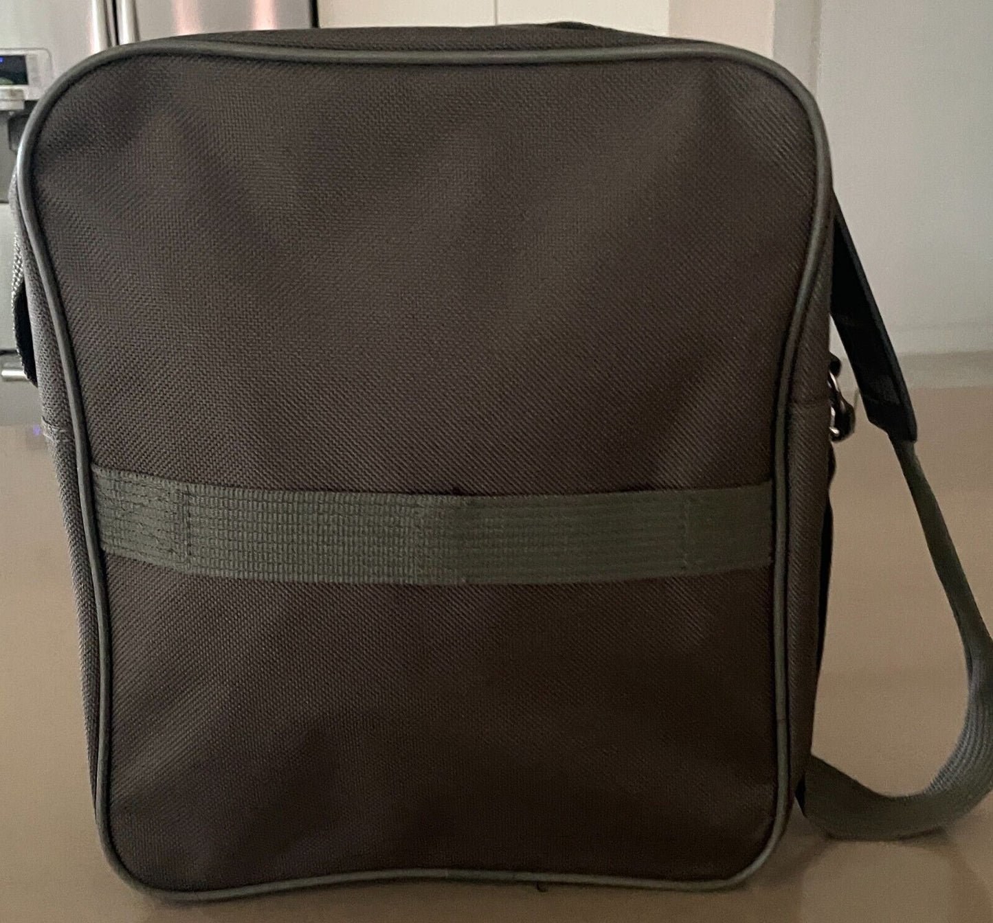 CABIN BAG Khaki Green Nylon Travel Overnight w Shoulder Strap Oblong Shape