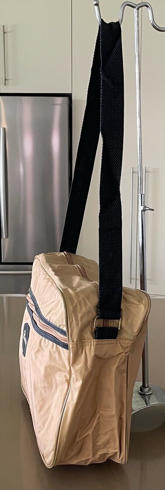 ROMA Cabin Bag Beige & Brown Nylon Hold All Travel Overnight Shoulder Strap NEW