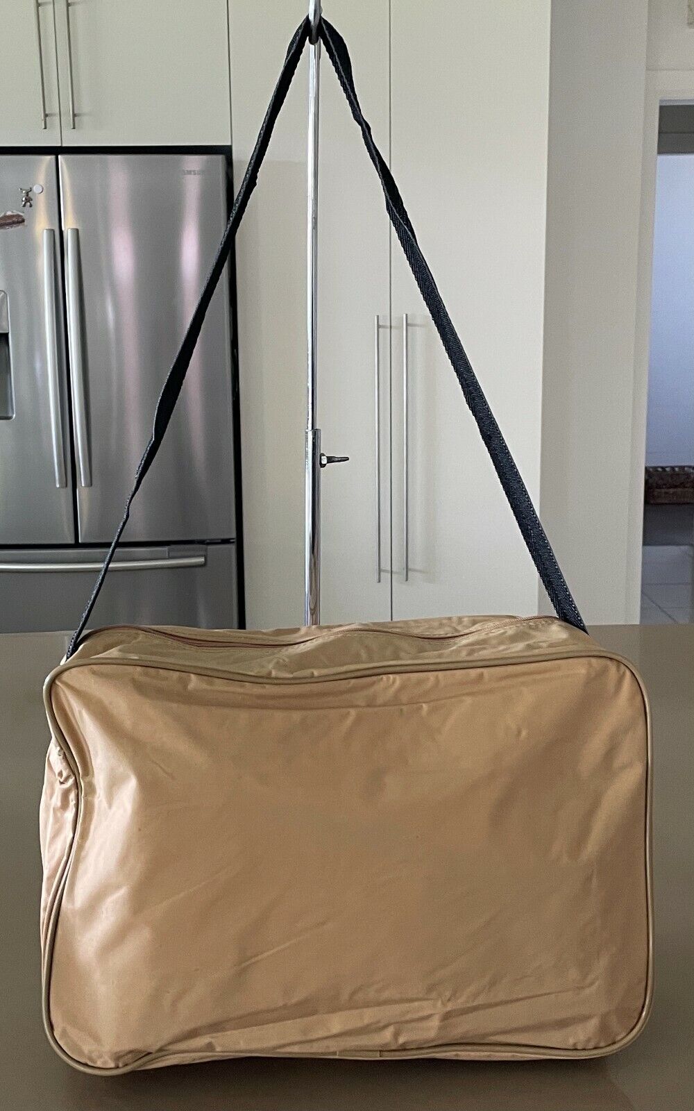 ROMA Cabin Bag Beige & Brown Nylon Hold All Travel Overnight Shoulder Strap NEW