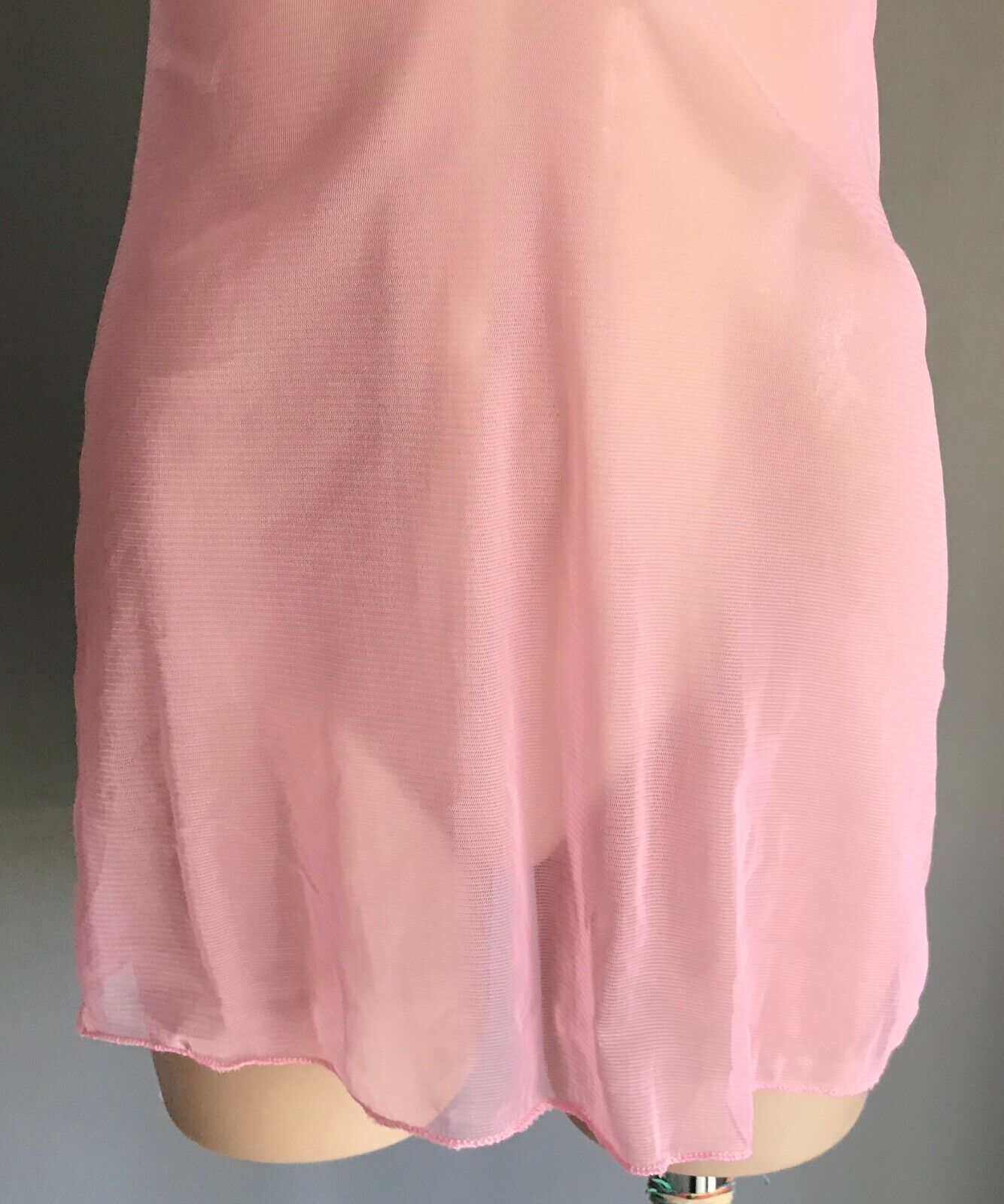 Sexy Chemise Baby Pink Lingerie LACE Halter Neck Sheer Mesh Net Ladies Sz 10 NEW