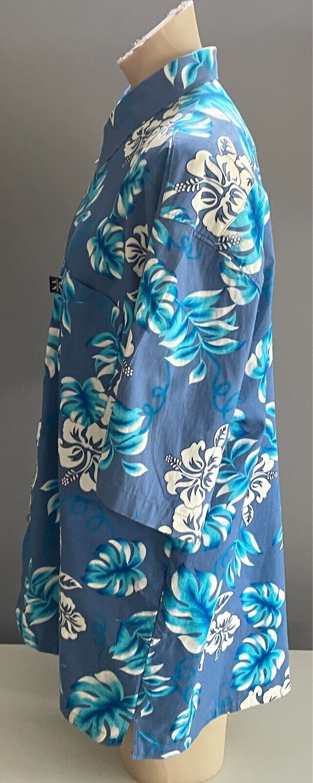 Mens 4XL KAU KAUWA Tropical Hawaiian Shirt Short Sleeve Blue White Black