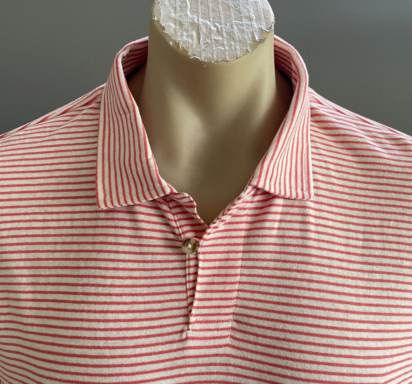JOULES Hatton Polo Shirt Mens XL Orange & White Stripe Short Sleeve NEW